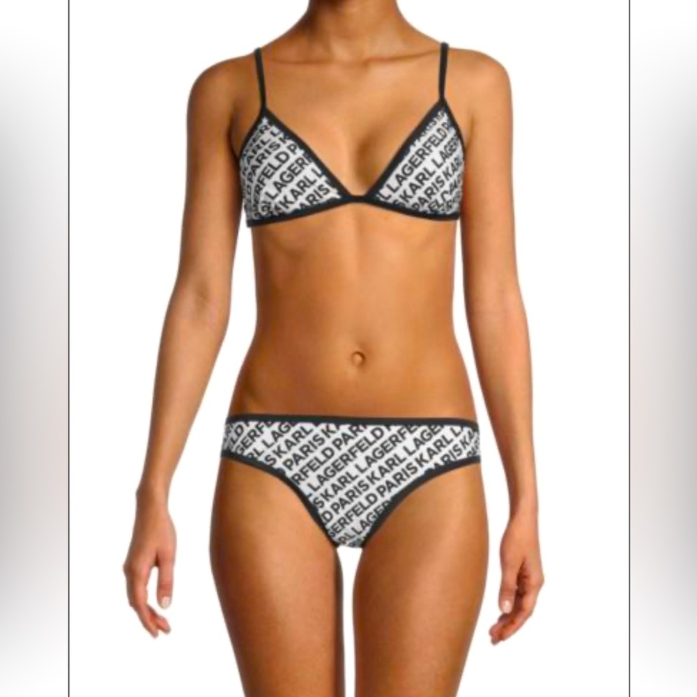 SALE! Karl Lagerfeld Paris Logo Bikini, NWT Size Medium